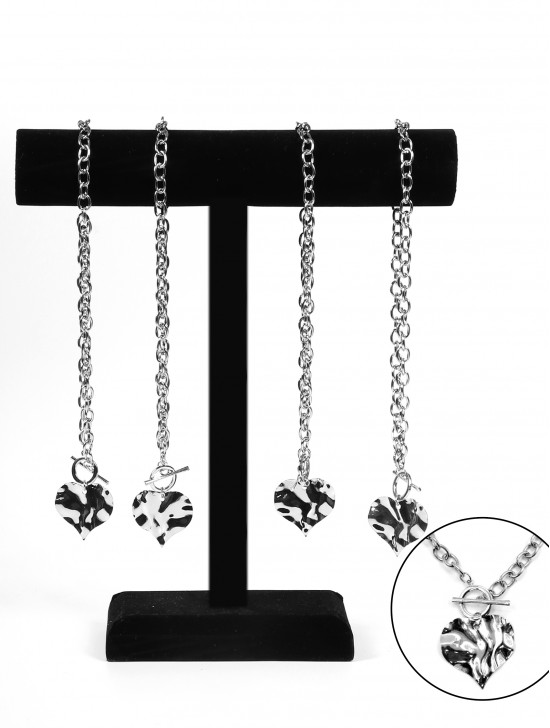 Buy 4 Heart Iron Chain Necklaces get 1 Bar Display free